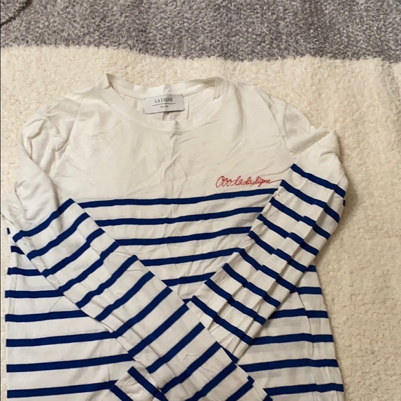 La Ligne Embroidered Long Sleevw Cotton Tee - Picture 4 of 5